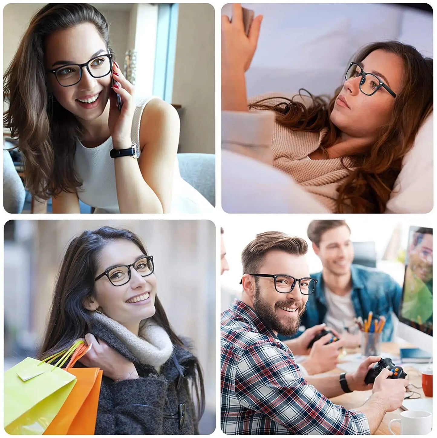 TrendixVault™ Square Blue Light Blocking Glasses for Gaming & Computer Use – Anti-Glare Eyeglass Frames Antifatigue