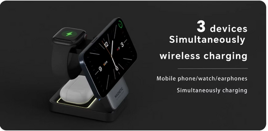 3-in-1 Foldable Magnetic Safe Wireless Charger – Power Your iPhone, Apple Watch & AirPods Together!”